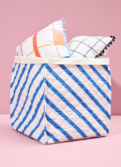 Large Storage Box - Indigo Stripes