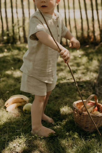 Linen Shorts Set - Oat