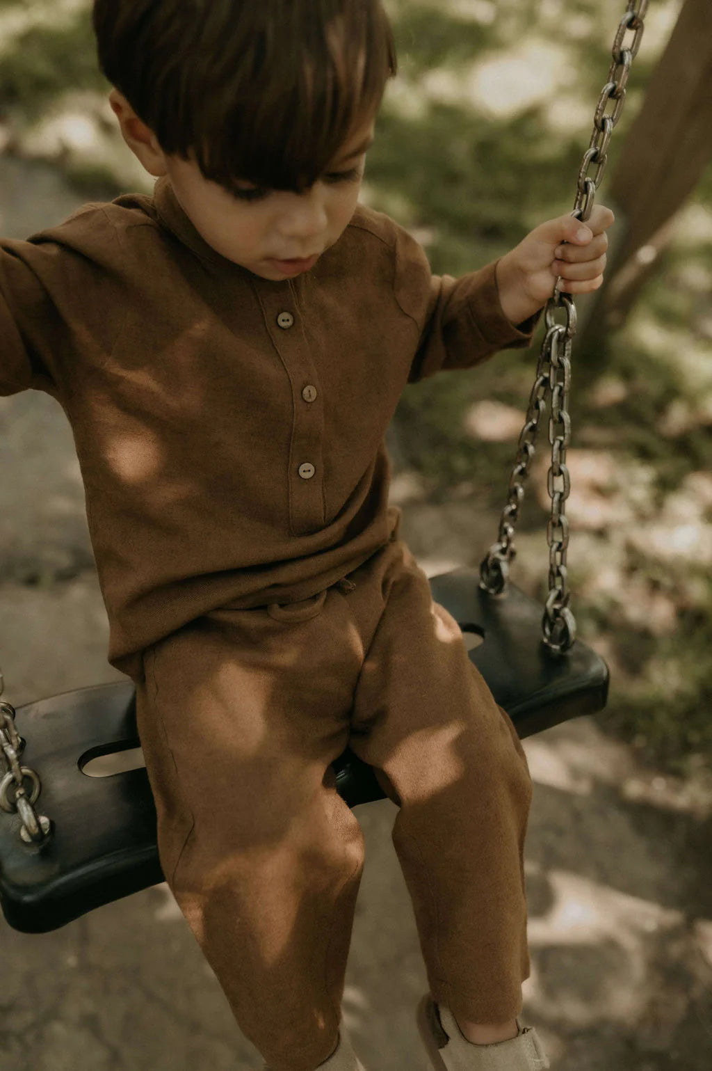 Linen Trousers Set - Chocolate