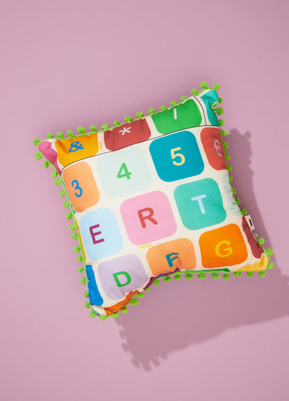 Pompom Cushion - Typewriter