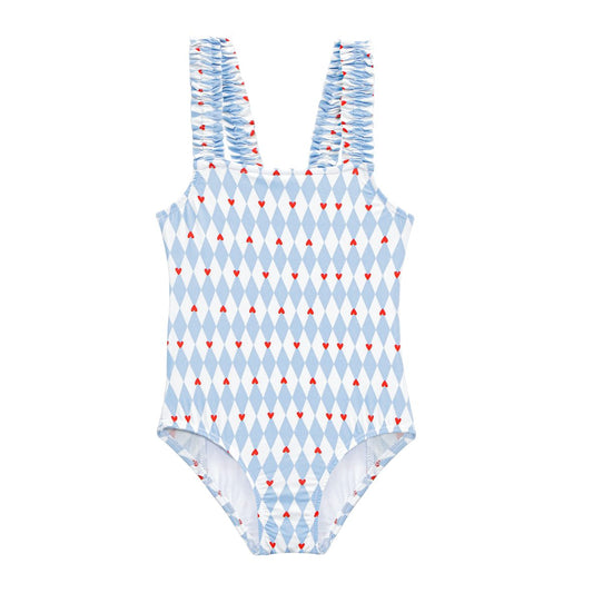 Smocked Swimsuit - Diamonds