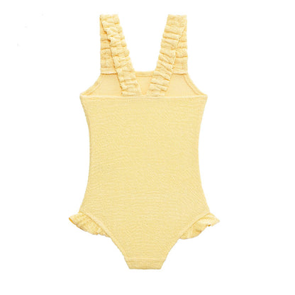 Smocked Crinkle Swimsuit - Butter Yellow