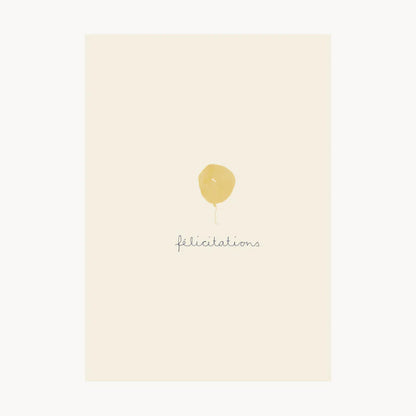 Congratulations Card - Yellow Balloon