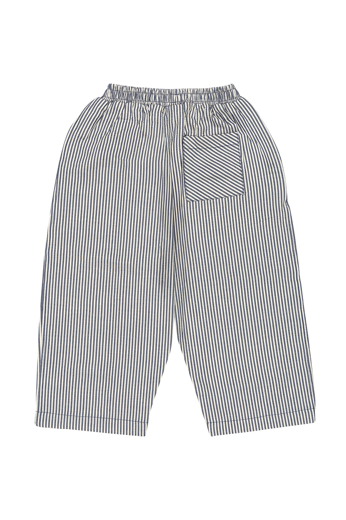 Striped Woven Baggy Pants - Indigo