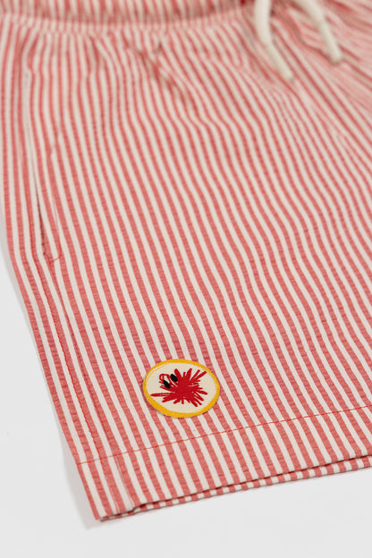 Happy Stripes Woven Shorts - Red