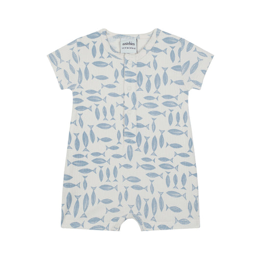 Blue Fish Parade Romper
