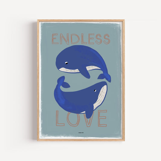Poster - Whale (Blue)