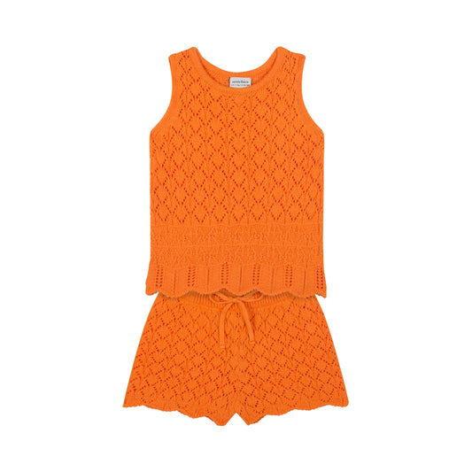 Orange Knit Short Set