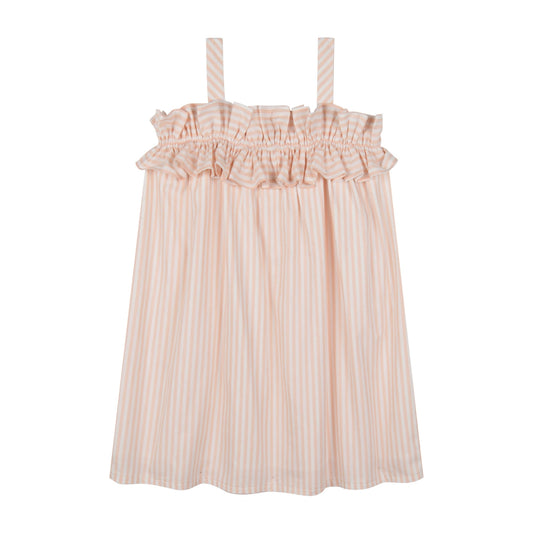 Striped Ruffle Poplin Dress