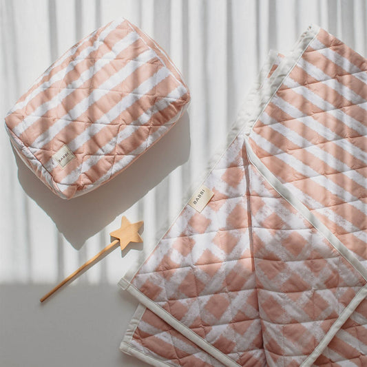 Striped Powder Pink Pouch