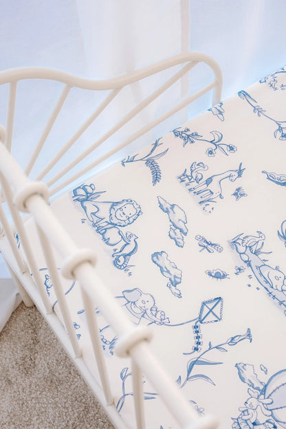 Toile De Jouy Cribsheet Set - Blue
