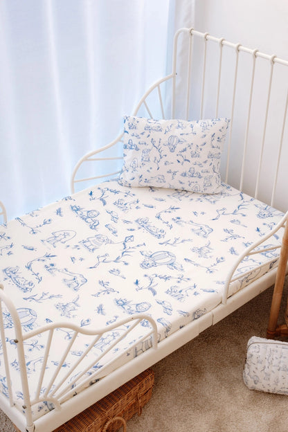 Toile De Jouy Cribsheet Set - Blue