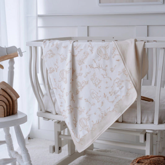 Toile De Jouy Blanket - Beige