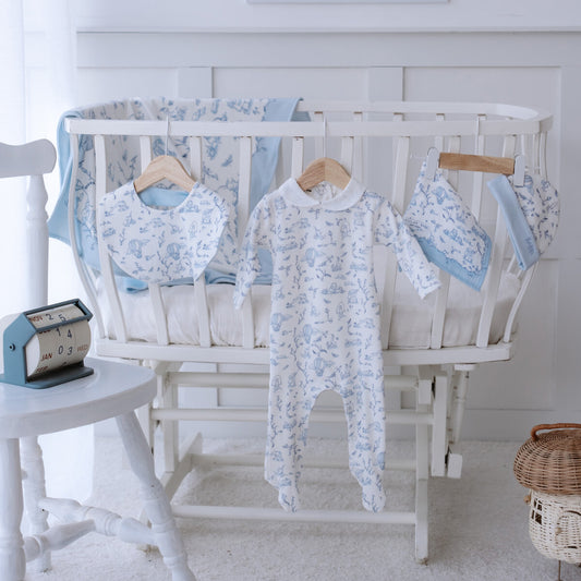 Toile De Jouy Newborn Set - Blue