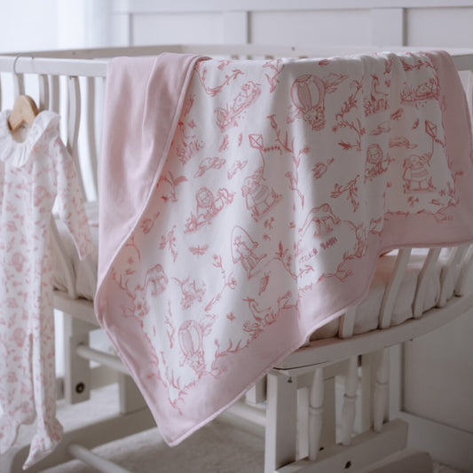 Toile De Jouy Blanket - Pink