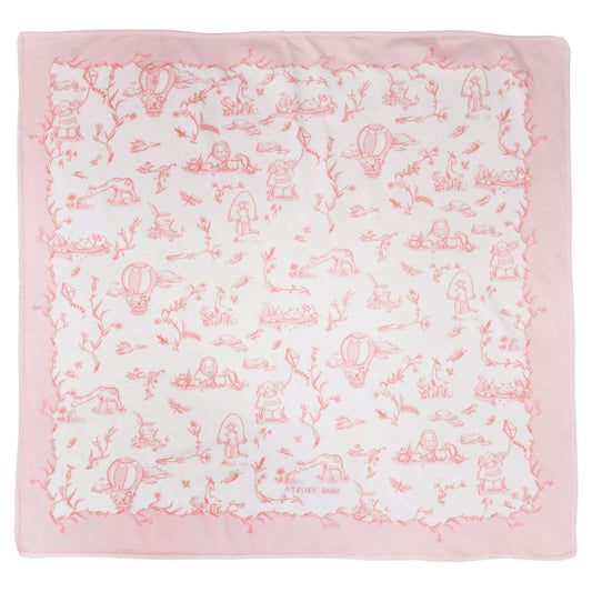 Toile De Jouy Blanket - Pink