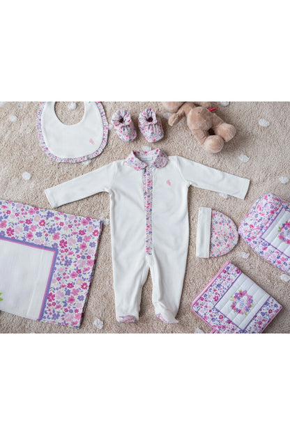 Little Blossom Footed Onesie - Pink