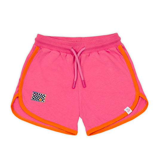 Retro Orange Striped Pink Shorts