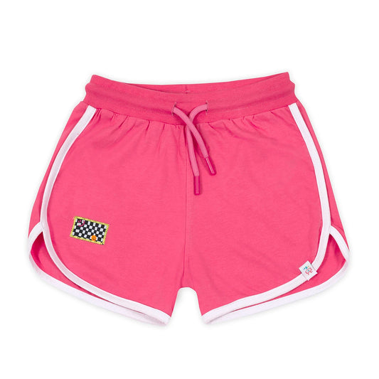 Retro White Striped Pink Shorts