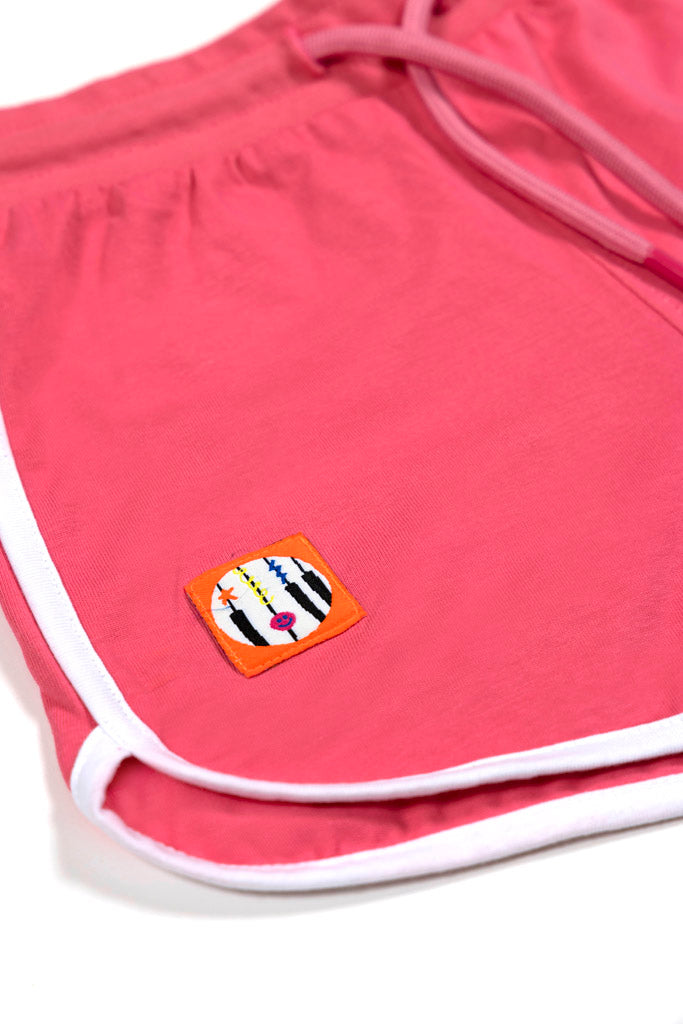 Retro White Striped Pink Shorts