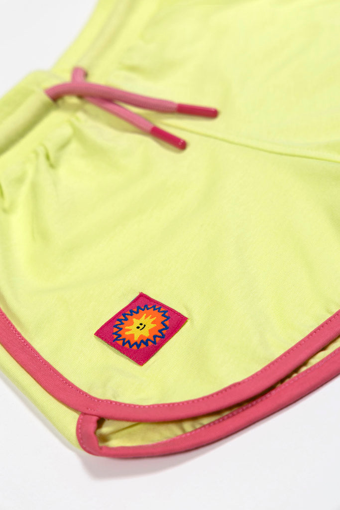 Retro Pink Striped Lime Shorts