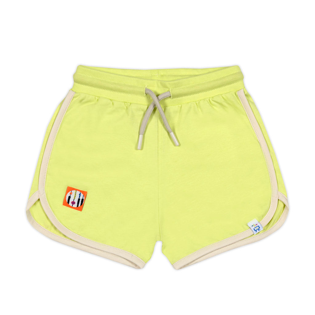 Retro Ecru Striped Lime Shorts