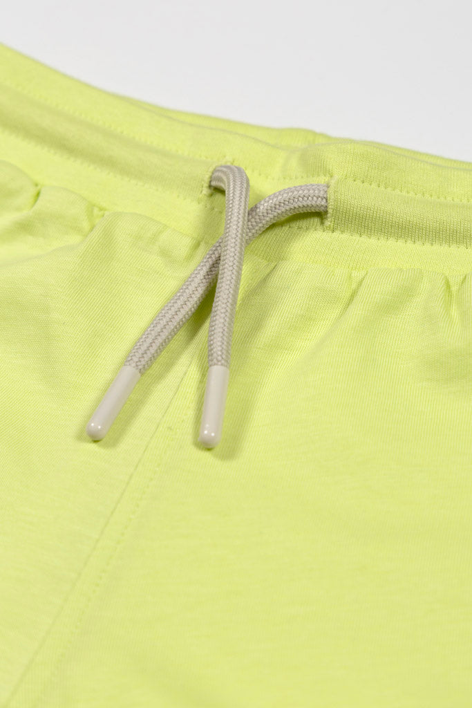 Retro Ecru Striped Lime Shorts