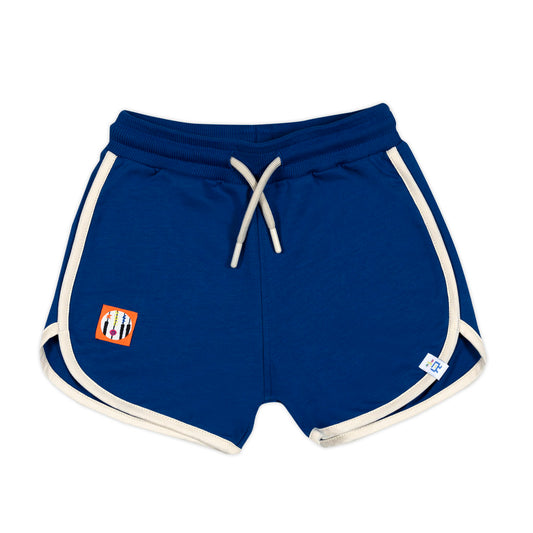 Retro Ecru Striped Navy Shorts