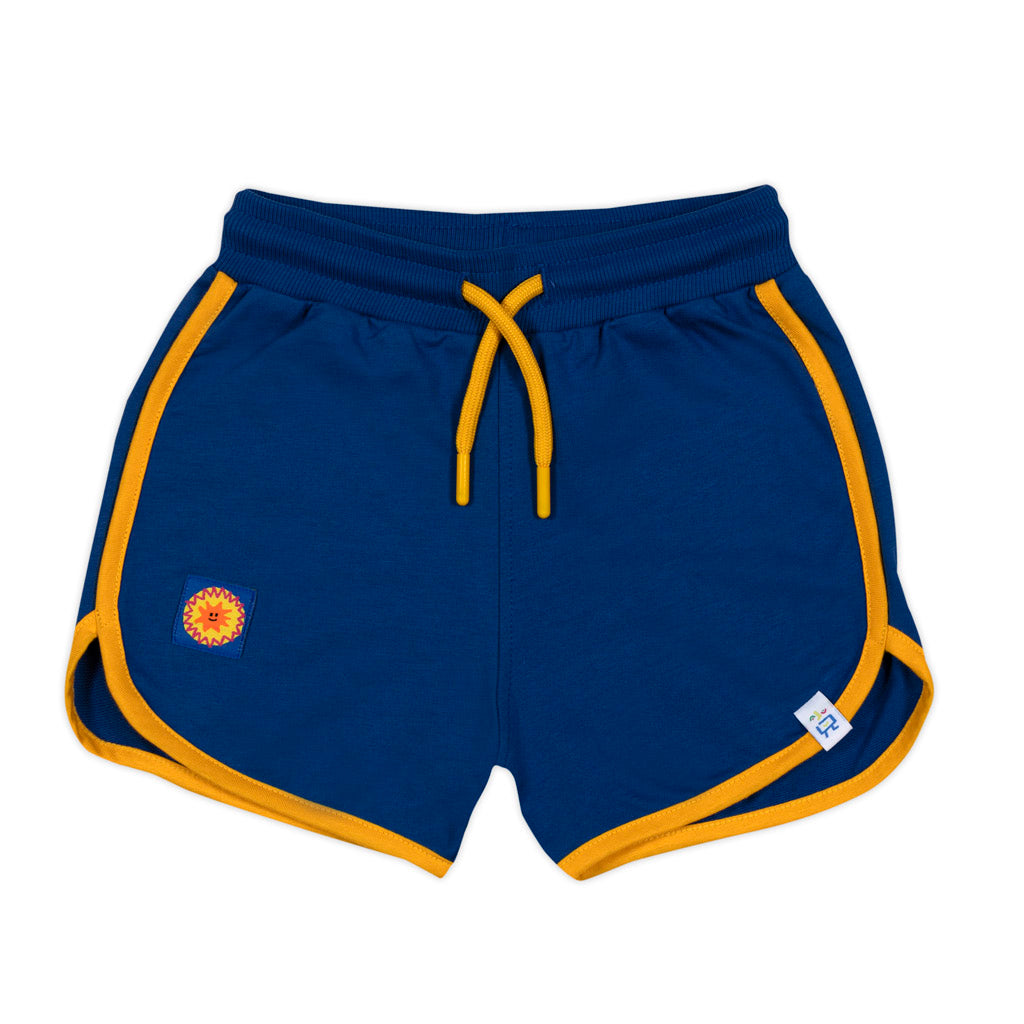 Retro Orange Striped Navy Shorts