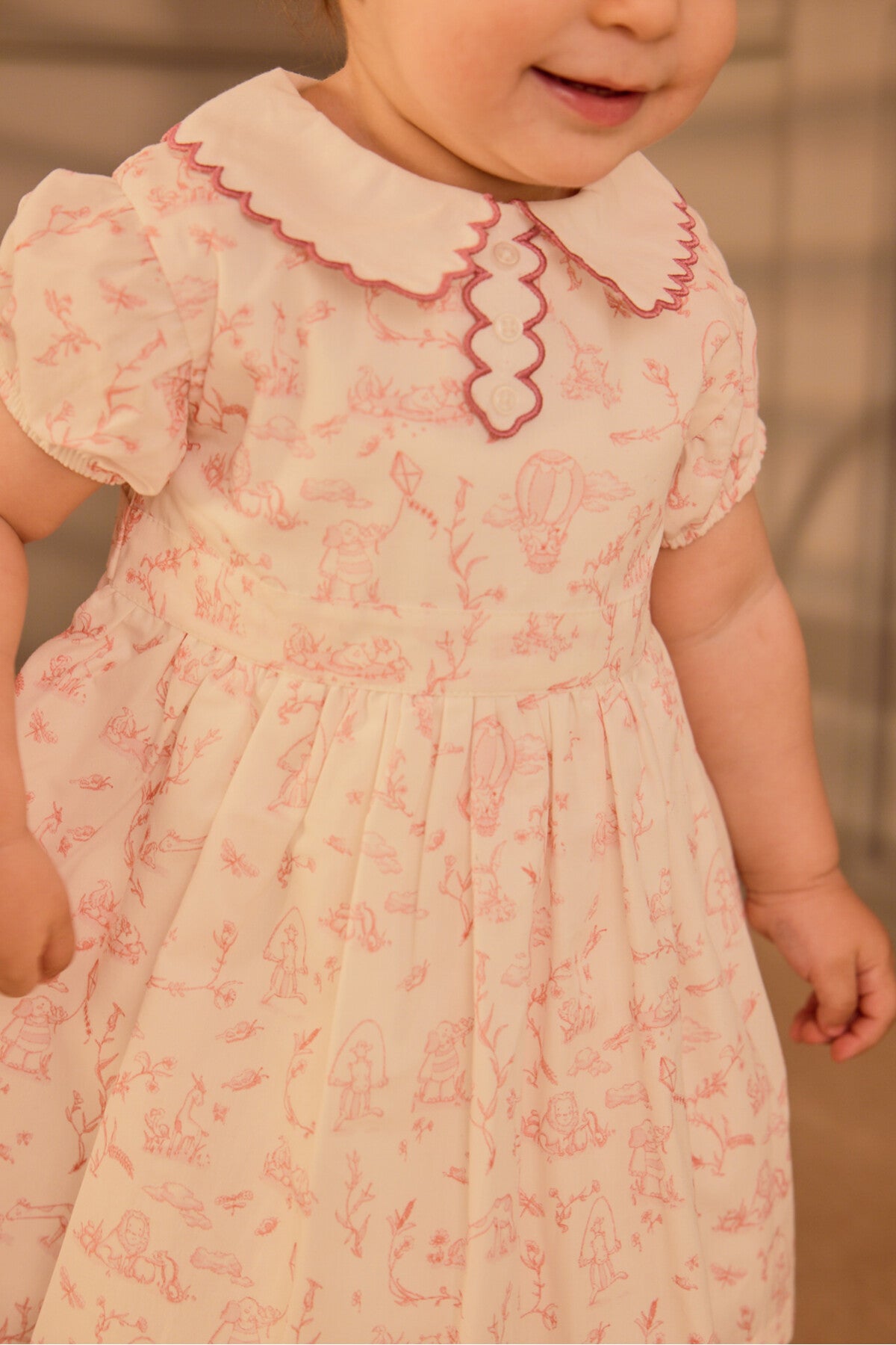 Toile De Jouy Dress - Pink
