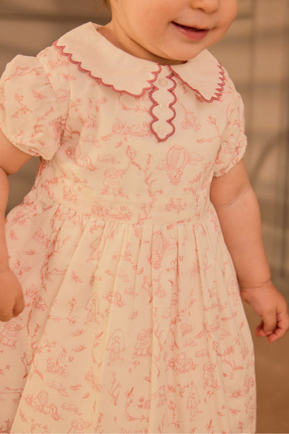 Toile De Jouy Dress - Pink