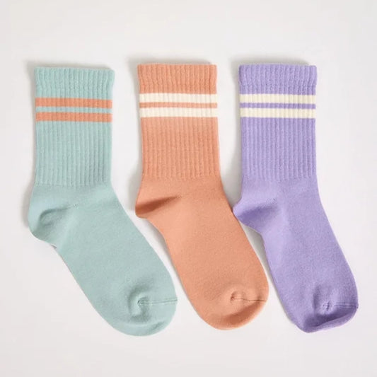 Stripe Crew Socks - Mint Mix