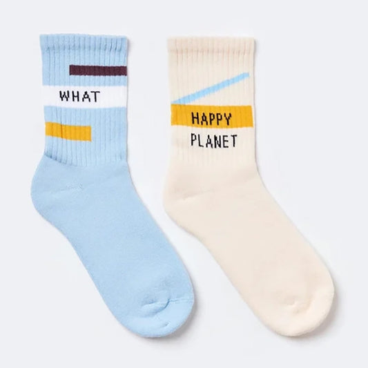 Motto Crew Socks - Blue