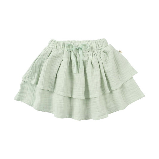 Muslin Layered Skirt - Green