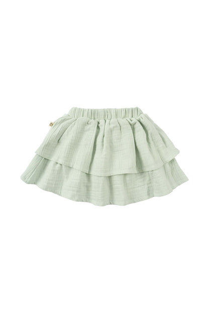 Muslin Layered Skirt - Green