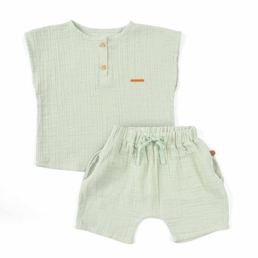 Muslin Shorts Set - Green