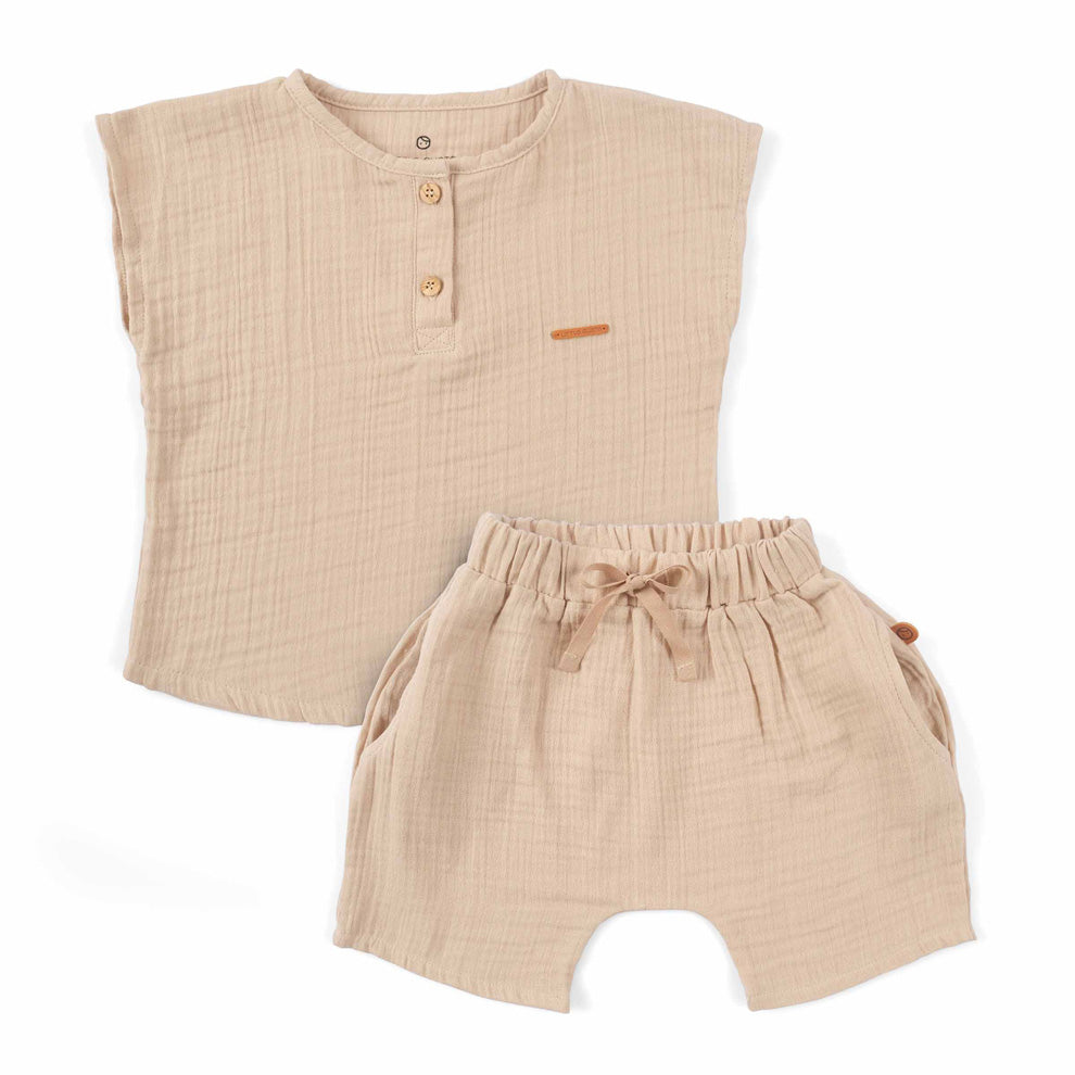 Muslin Shorts Set - Beige