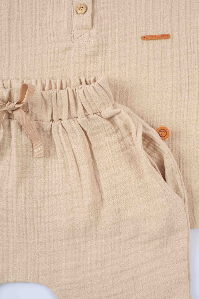 Muslin Shorts Set - Beige