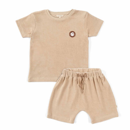 Towel Shorts Set - Beige