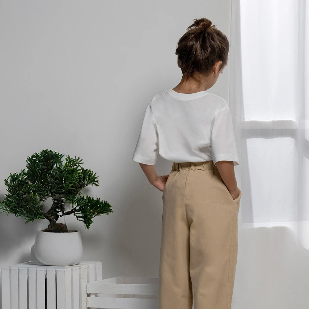 Caramel Wide-leg Girl Trousers