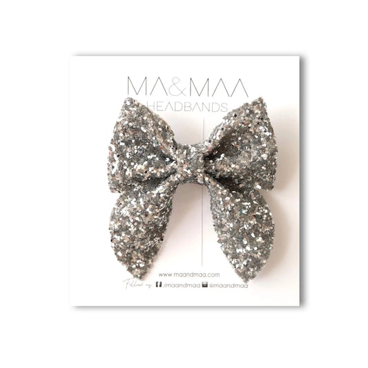 SILVER DIAMOND - Bow Hairclip