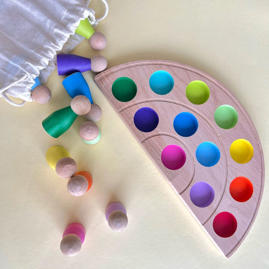 Peg Dolls with Matching Tray