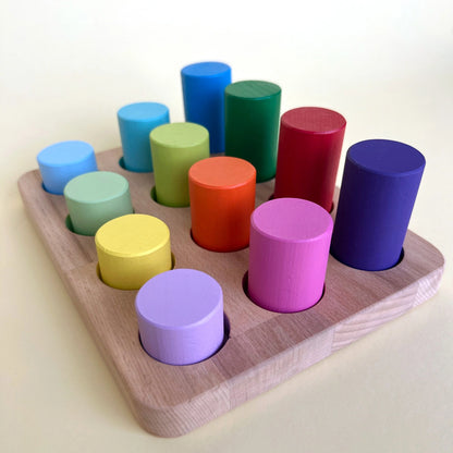 Colorful Cylinders with Matching Tray