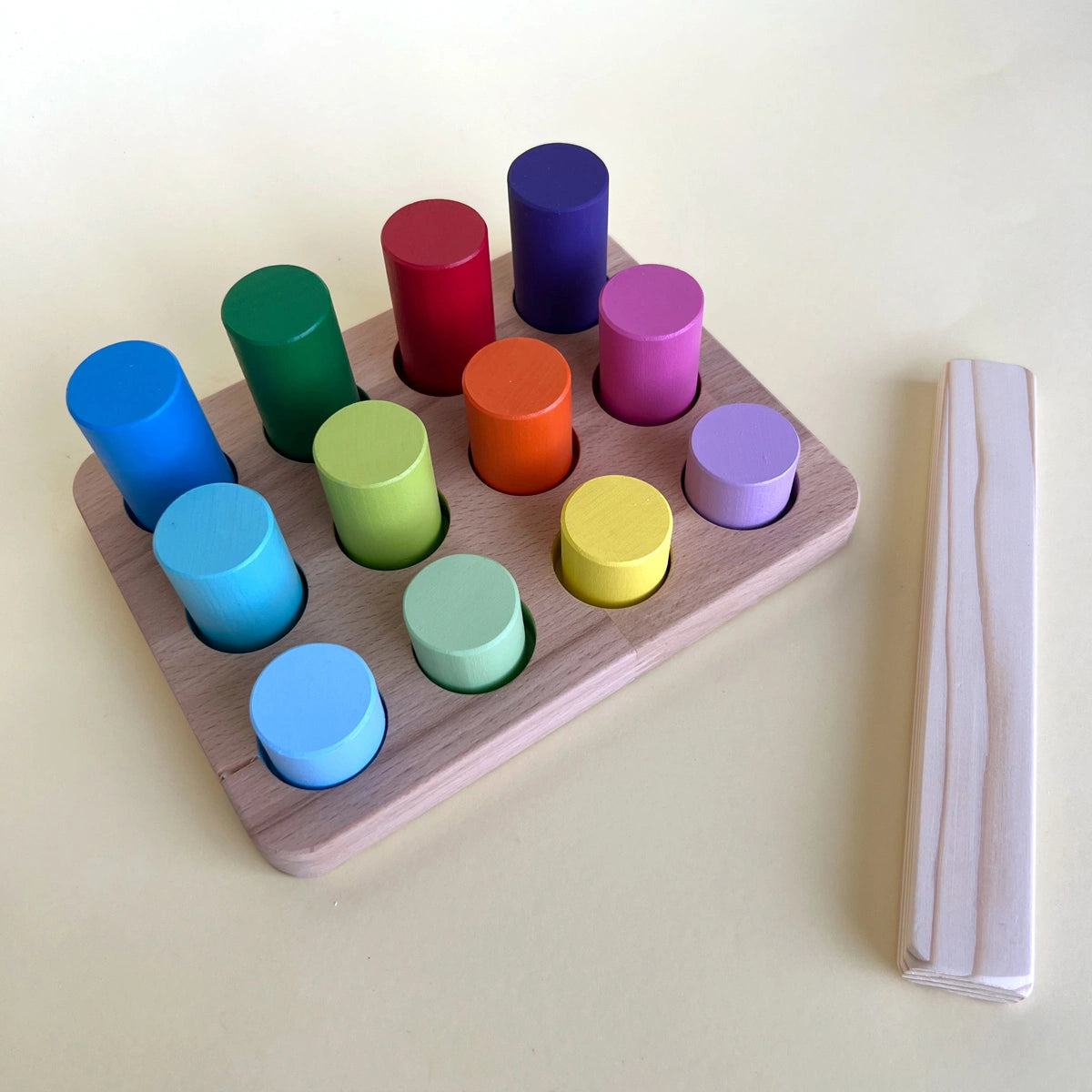 Colorful Cylinders with Matching Tray