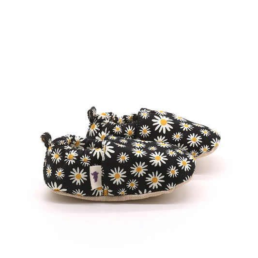 Non-Slip Moccasins - Black Daisy