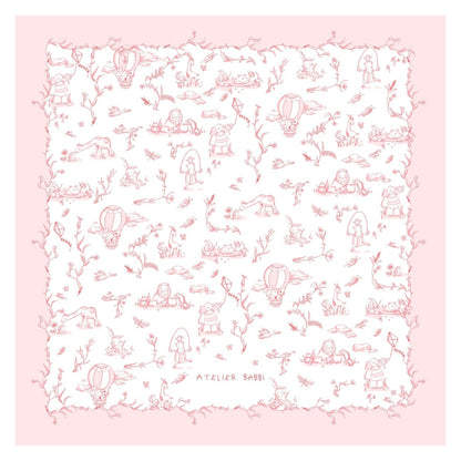 Toile De Jouy Muslin Swaddle - Pink
