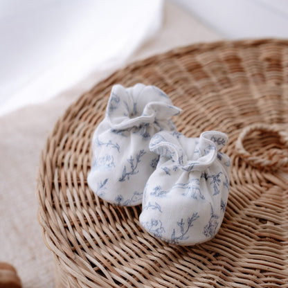 Toile De Jouy Booties - Blue