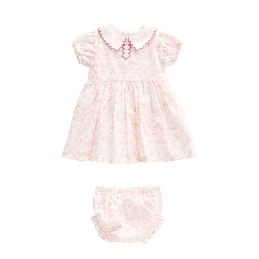 Toile De Jouy Dress - Pink