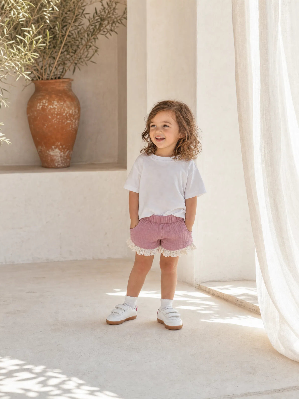 Dusty Pink Lace Shorts -  Gabriella