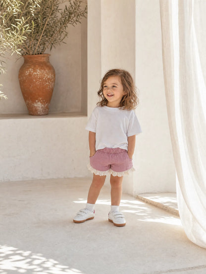 Dusty Pink Lace Shorts -  Gabriella